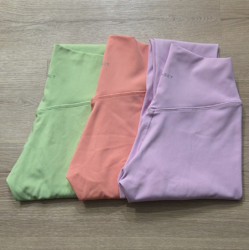 SET Women's Leggings - Green, Orange, and Purple